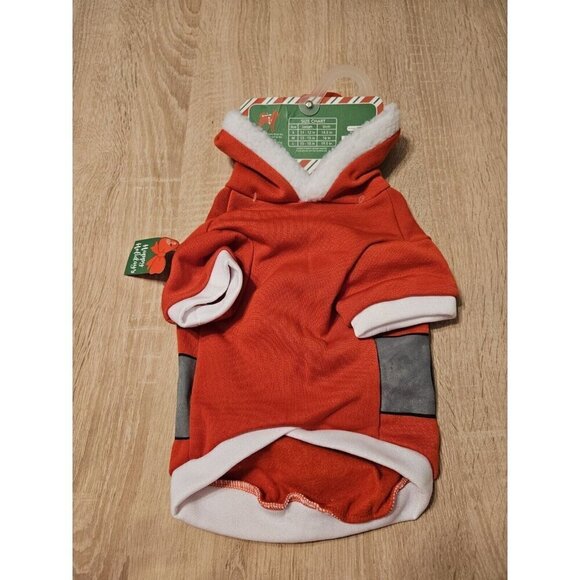 NEW, HOLIDAY CHRISTMAS PET HOODIE , SIZE M Dog Clothing Apparel 13-15" - Picture 2 of 3